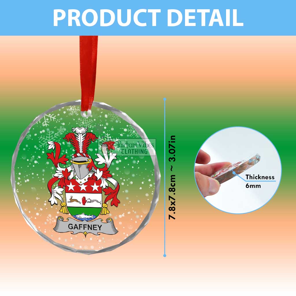 Gaffney Irish Clan Christmas Glass Ornament with Coat of Arms - 2D-tartanvibesclothing