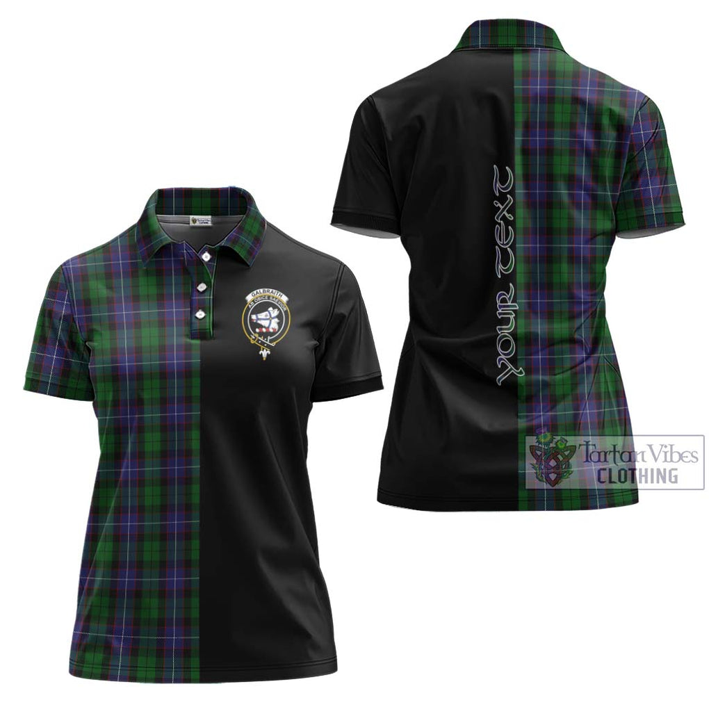 Galbraith Tartan Women's Polo Shirt with Family Crest and Half Of Me Style Women - Tartanvibesclothing Shop