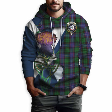 Tartan Vibes Clothing Galbraith Tartan Family Crest Hoodie Scottish Thistle Celtic Inspired