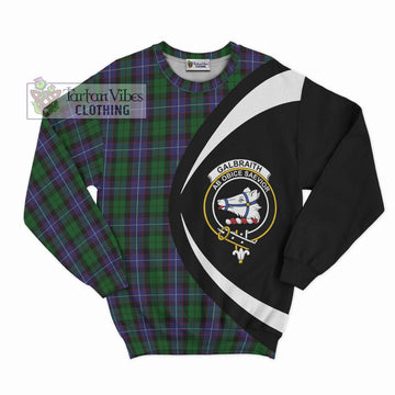 Galbraith Tartan Sweatshirt with Family Crest Circle Style Unisex - Tartan Vibes Clothing
