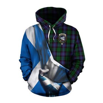 Tartan Vibes Clothing Galbraith Tartan Cotton Hoodie with Family Crest Scotland Patriotic Style