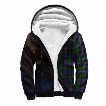 Galbraith Tartan Family Crest Sherpa Hoodie Alba Gu Brath Be Brave Lion Ancient Style
