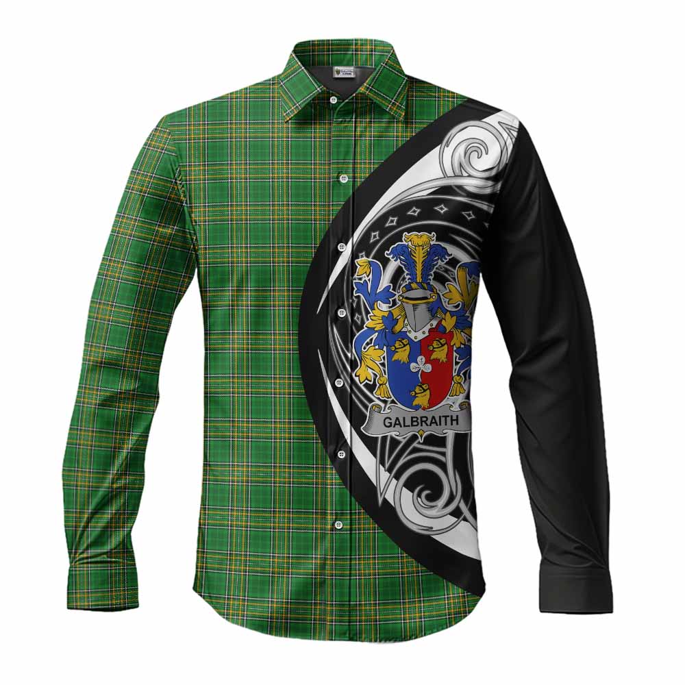 Tartan Vibes Clothing Galbraith Irish Clan Long Sleeve Button Shirt Celtic Circle Style