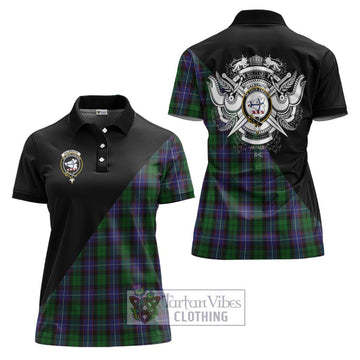 Galbraith Tartan Women's Polo Shirt with Family Crest and Military Logo Style