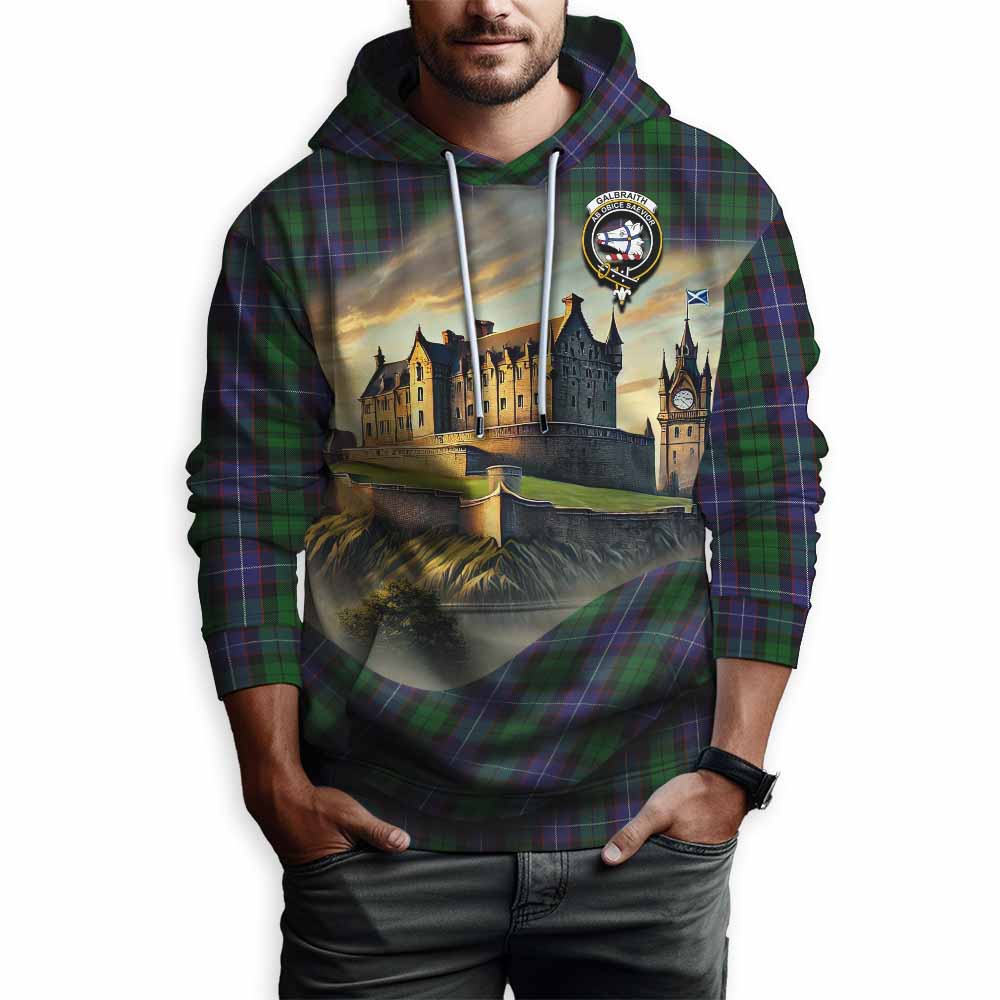 Tartan Vibes Clothing Galbraith Tartan Family Crest Hoodie with Scottish Ancient Castle Style
