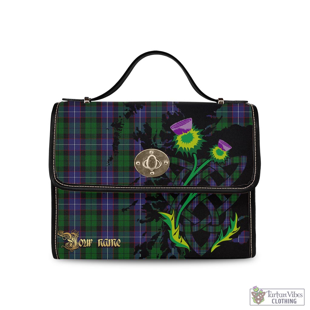 Tartan Vibes Clothing Galbraith Tartan Waterproof Canvas Bag with Scotland Map and Thistle Celtic Accents