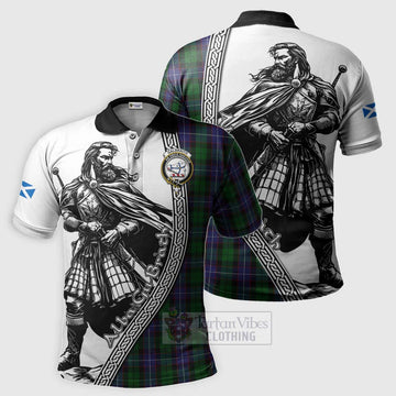 Galbraith Tartan Clan Crest Polo Shirt with Highlander Warrior Celtic Style