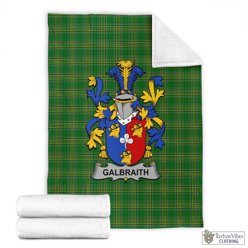 Galbraith Irish Clan Tartan Blanket with Coat of Arms X-Large 59 x 79 inches 150 x 200 cm - Tartan Vibes Clothing