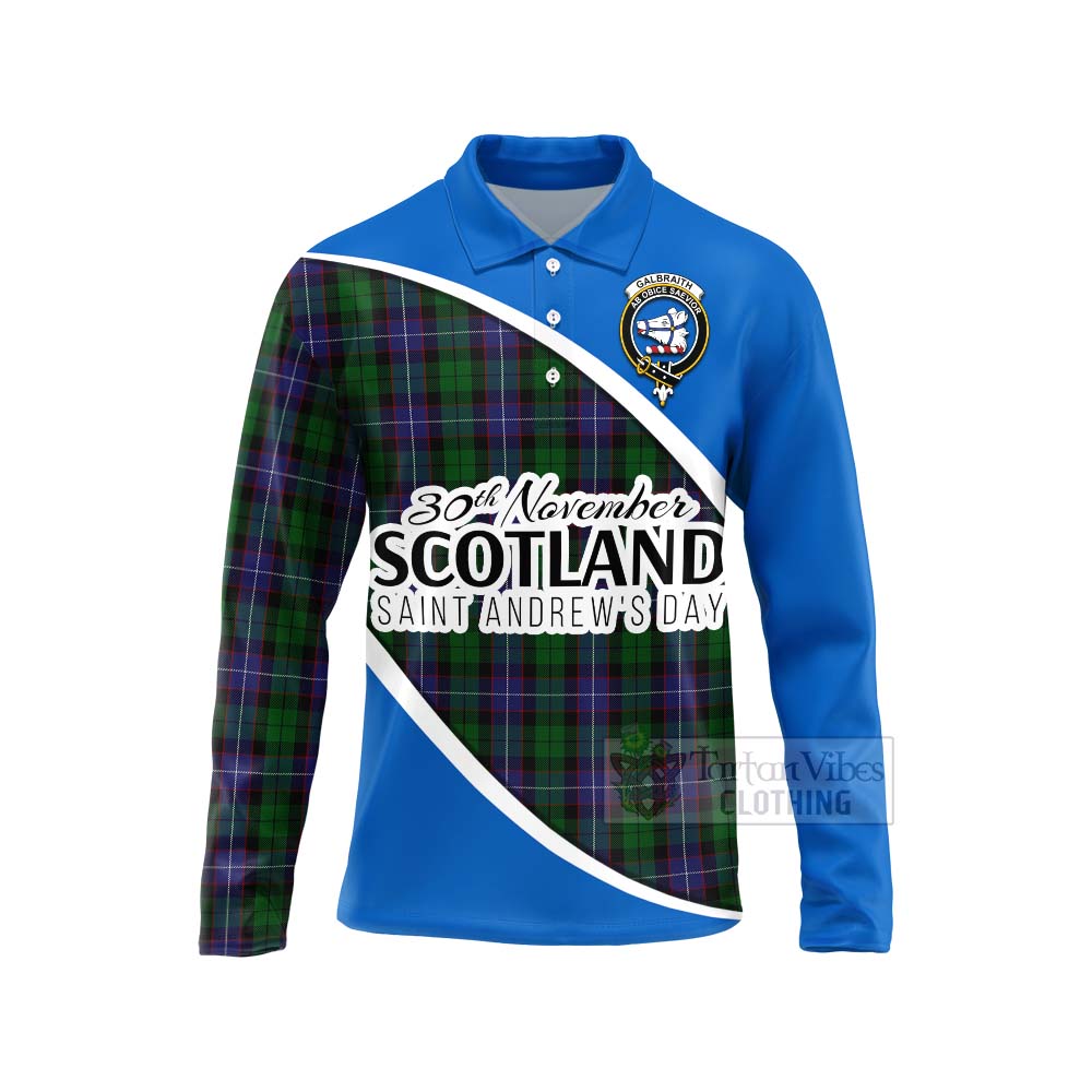 Tartan Vibes Clothing Galbraith Family Crest Tartan Long Sleeve Polo Shirt Celebrate Saint Andrew's Day in Style