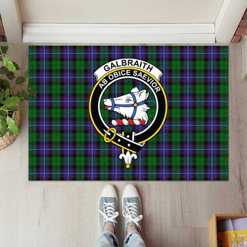 Galbraith Tartan Rubber Doormat with Family Crest