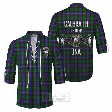 Tartan Vibes Clothing Galbraith Tartan Ghillie Kilt Shirt with Family Crest DNA In Me Style