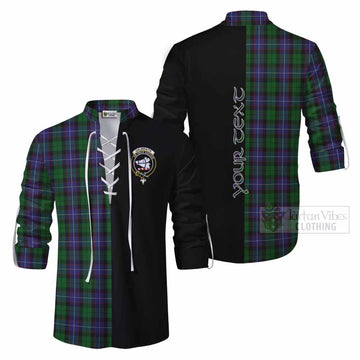 Tartan Vibes Clothing Galbraith Tartan Ghillie Kilt Shirt with Family Crest and Half Of Me Style