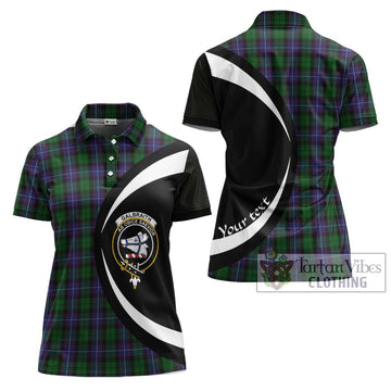 Galbraith Tartan Women's Polo Shirt with Family Crest Circle Style