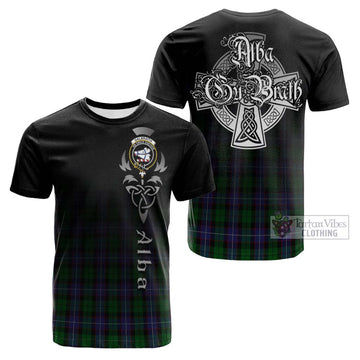 Tartan Vibes Clothing Galbraith Tartan Cotton T-shirt Featuring Alba Gu Brath Family Crest Celtic Inspired