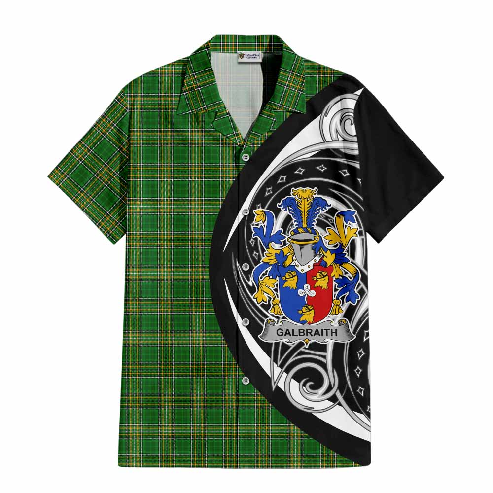 Tartan Vibes Clothing Galbraith Irish Clan Short Sleeve Button Shirt Celtic Circle Style