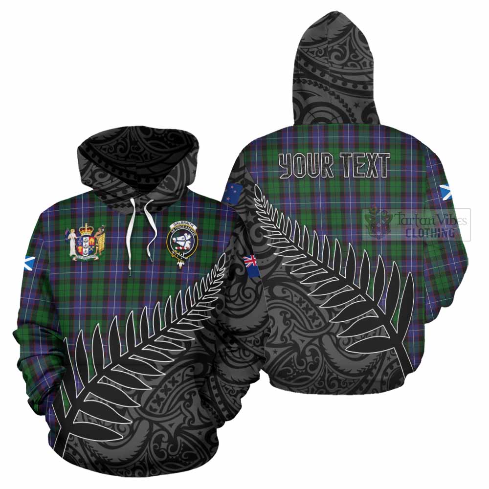 Tartan Vibes Clothing Galbraith Crest Tartan Hoodie with New Zealand Silver Fern Half Style