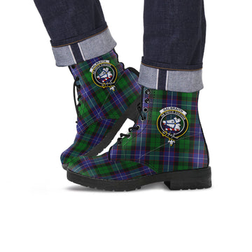 Galbraith Tartan Leather Boots with Family Crest