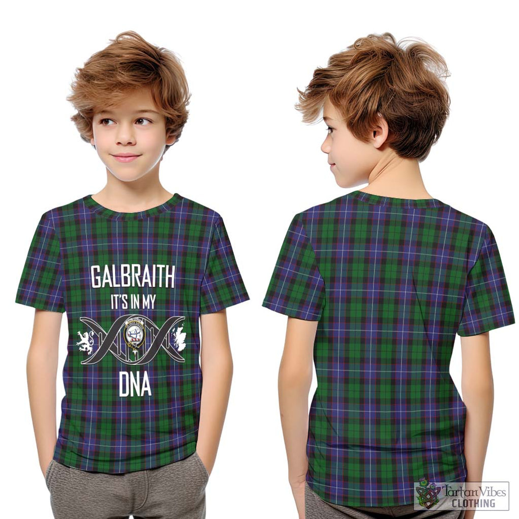 Galbraith Tartan Kid T-Shirt with Family Crest DNA In Me Style Youth XL Size14 - Tartanvibesclothing Shop