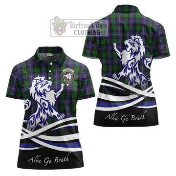 Galbraith Tartan Women's Polo Shirt with Alba Gu Brath Regal Lion Emblem