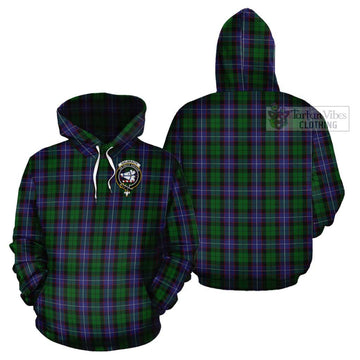 Galbraith Tartan Cotton Hoodie with Family Crest Pullover Hoodie - Tartan Vibes Clothing