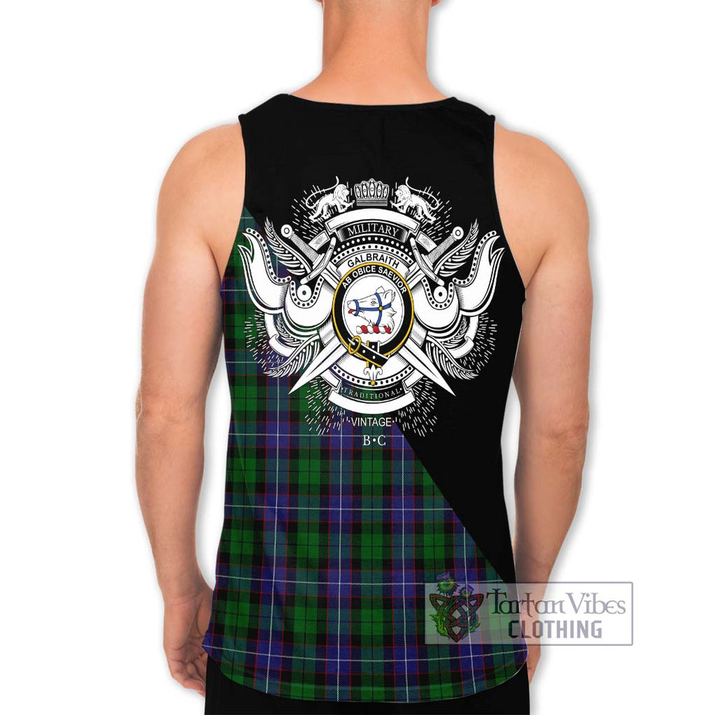 Galbraith Tartan Men's Tank Top with Family Crest and Military Logo Style - Tartanvibesclothing Shop