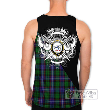Galbraith Tartan Men's Tank Top with Family Crest and Military Logo Style - Tartanvibesclothing Shop