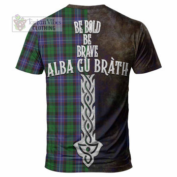 Galbraith Tartan Family Crest T-Shirt Alba Gu Brath Be Brave Lion Ancient Style