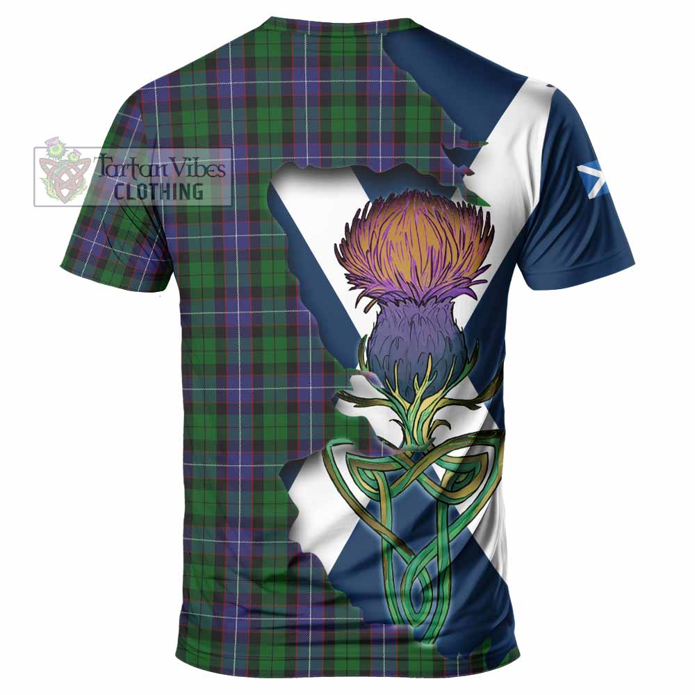 Tartan Vibes Clothing Galbraith Tartan Family Crest T-Shirt Scottish Thistle Celtic Inspired