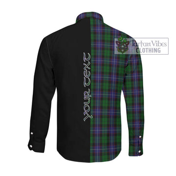 Galbraith Tartan Long Sleeve Button Shirt with Family Crest and Half Of Me Style Men's Shirt - Tartanvibesclothing Shop
