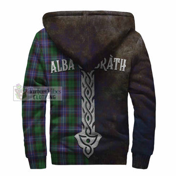 Galbraith Tartan Family Crest Sherpa Hoodie Alba Gu Brath Be Brave Lion Ancient Style
