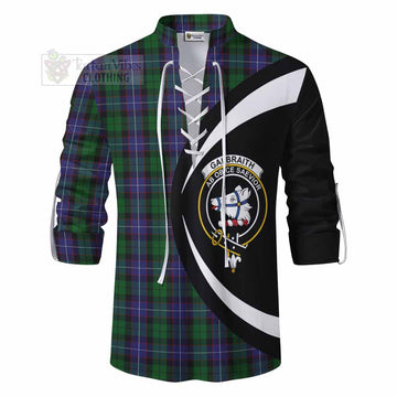 Tartan Vibes Clothing Galbraith Tartan Ghillie Kilt Shirt with Family Crest Circle Style