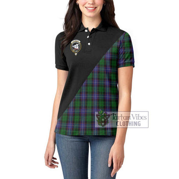Galbraith Tartan Women's Polo Shirt with Family Crest and Military Logo Style