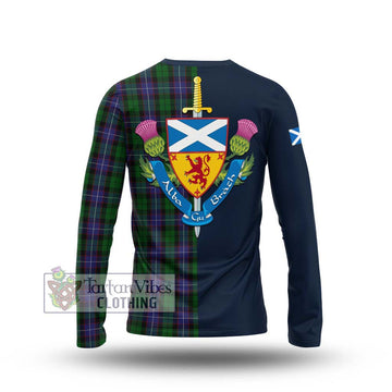 Tartan Vibes Clothing Galbraith Tartan Long Sleeve T-Shirt with Scottish Lion Royal Arm Half Style