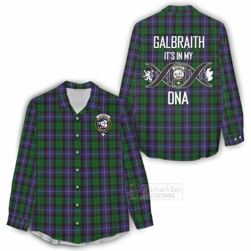 Tartan Vibes Clothing Galbraith Tartan Women's Casual Shirt with Family Crest DNA In Me Style