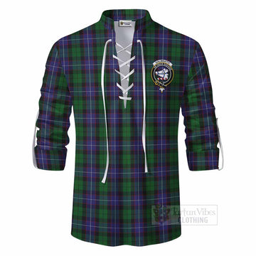 Tartan Vibes Clothing Galbraith Tartan Ghillie Kilt Shirt with Family Crest DNA In Me Style