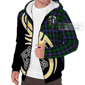 Galbraith Tartan Sherpa Hoodie with Family Crest and Celtic Symbol Style