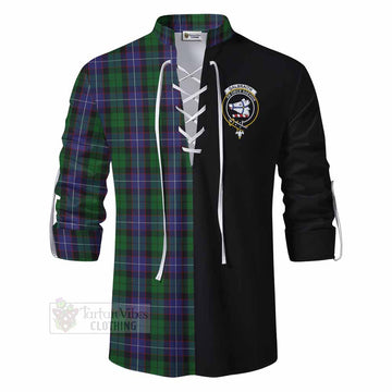 Tartan Vibes Clothing Galbraith Tartan Ghillie Kilt Shirt with Family Crest and Half Of Me Style