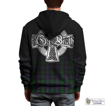 Galbraith Tartan Hoodie Featuring Alba Gu Brath Family Crest Celtic Inspired