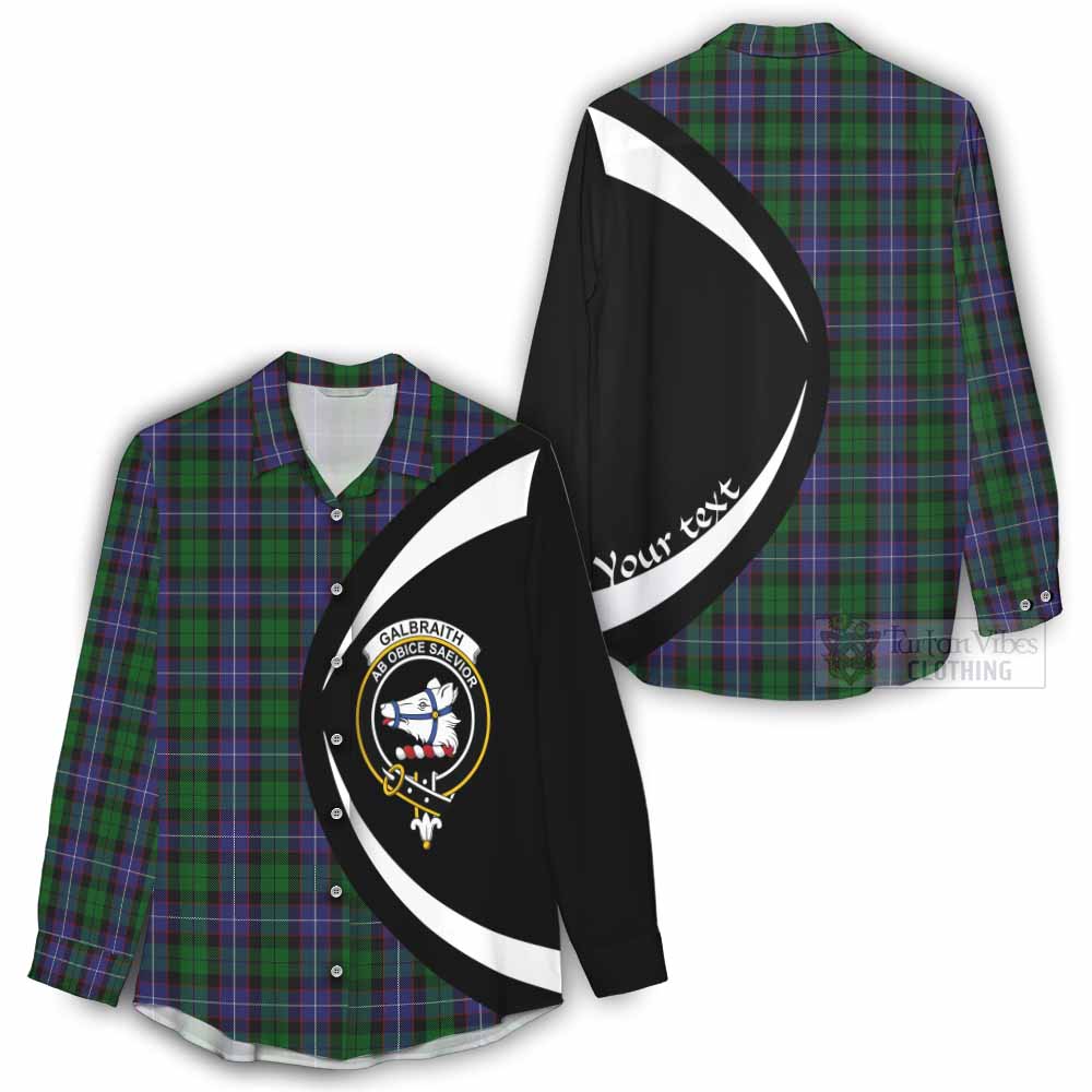 Tartan Vibes Clothing Galbraith Tartan Women's Casual Shirt with Family Crest Circle Style