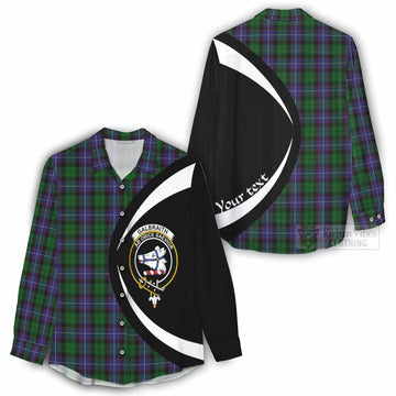Tartan Vibes Clothing Galbraith Tartan Women's Casual Shirt with Family Crest Circle Style