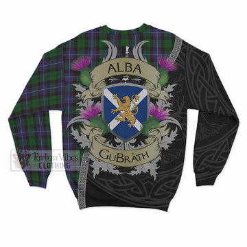 Tartan Vibes Clothing Galbraith Tartan Family Crest Sweatshirt Lion Rampant Royal Thistle Shield Celtic Inspired
