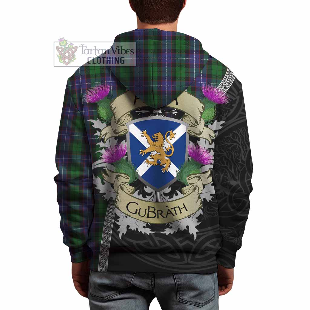 Tartan Vibes Clothing Galbraith Tartan Family Crest Hoodie Lion Rampant Royal Thistle Shield Celtic Inspired