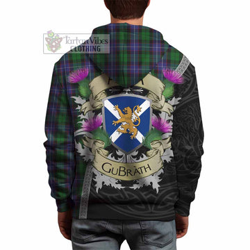 Tartan Vibes Clothing Galbraith Tartan Family Crest Hoodie Lion Rampant Royal Thistle Shield Celtic Inspired