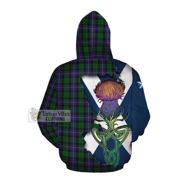 Tartan Vibes Clothing Galbraith Tartan Family Crest Cotton Hoodie Scottish Thistle Celtic Inspired