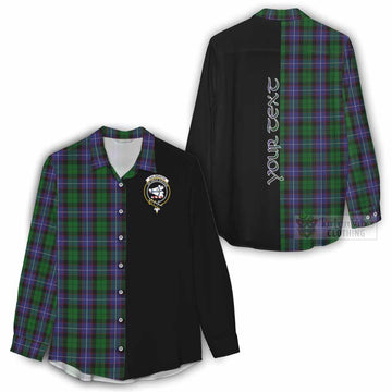 Tartan Vibes Clothing Galbraith Tartan Women's Casual Shirt with Family Crest and Half Of Me Style