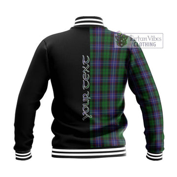Galbraith Tartan Baseball Jacket with Family Crest and Half Of Me Style - Tartanvibesclothing Shop
