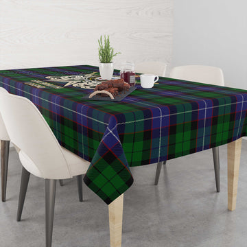 Galbraith Tartan Tablecloth with Clan Crest and the Golden Sword of Courageous Legacy