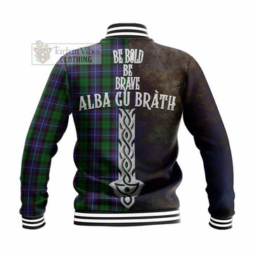 Galbraith Tartan Family Crest Baseball Jacket Alba Gu Brath Be Brave Lion Ancient Style