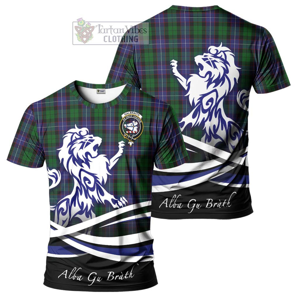 Tartan Vibes Clothing Galbraith Tartan Cotton T-shirt with Alba Gu Brath Regal Lion Emblem