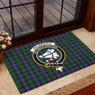 Galbraith Tartan Rubber Doormat with Family Crest